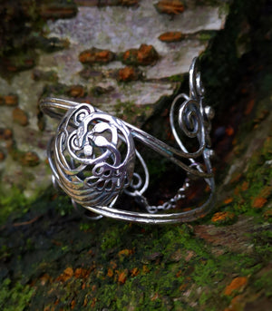 Sterling Sliver Children of Lir Four Swan Bangle, handcrafted in Cavan, Ireland and inspired by Irish mythology.