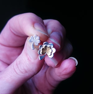 Different variations of the Shamrock Stud Earrings available. They are the perfect First Holy Communion earrings.