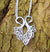 Children of Lir Heart Shaped Swan Pendant detail. Jewellery made from Sterling Silver.