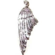 Large Left Folded Wing Sterling Silver Charm a reminder that your Guardian Angel is always near. From Elena Brennan's My Angel Jewelry collection.