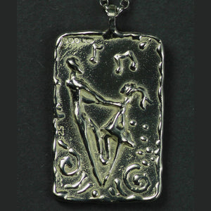 Dancing at the Crossroads Pendant is handcrafted from Sterling Silver.
