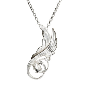 Sterling Silver Celtic Angel Wing Pendant, this Irish handmade jewelry is part of Elena Brennan's angel jewelry collection, 'My Angel'