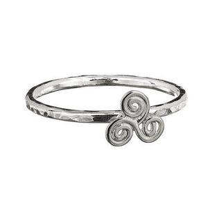 Irish stacking ring with the triskelion symbol, by Elena Brennan Jewellery