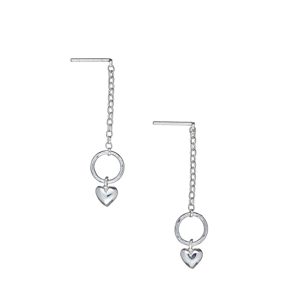 Love Eternal Drop Earrings handcrafted from Sterling Silver, matching jewellery available. Perfect First Holy communion earrings for a special little girl.