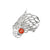 Ethereal Gossamer Ring, delicate web like detailing with a 6mm Garnet Gemstone setting.