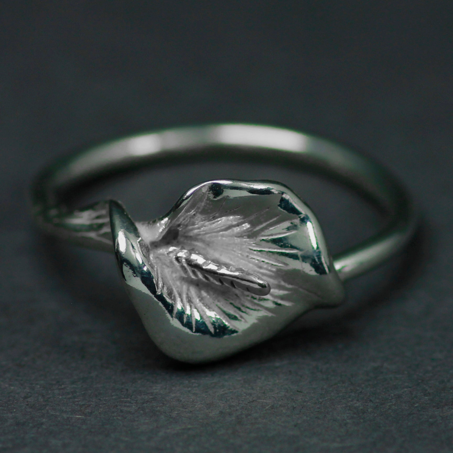 Peace Lily Sterling Silver Ring