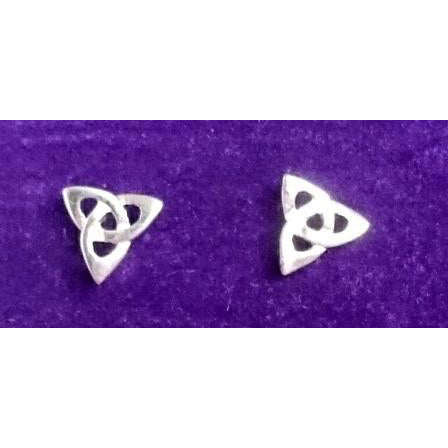 Sterling Silver Trinity Knot Stud Earrings from Ireland. These Celtic knot jewelry pieces are handcrafted by Elena Brennan.