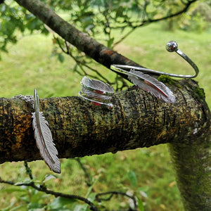 Earth Angel Feather matching Irish sterling silver jewelry items available.