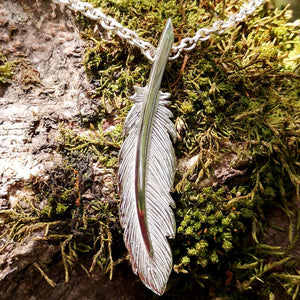 The Earth Angel Feather Pendant handcrafted from sterling silver has gorgeous detailing.