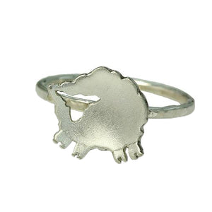 Sideways Irish Sheep Ring handcrafted from sterling Silver and full of personality!