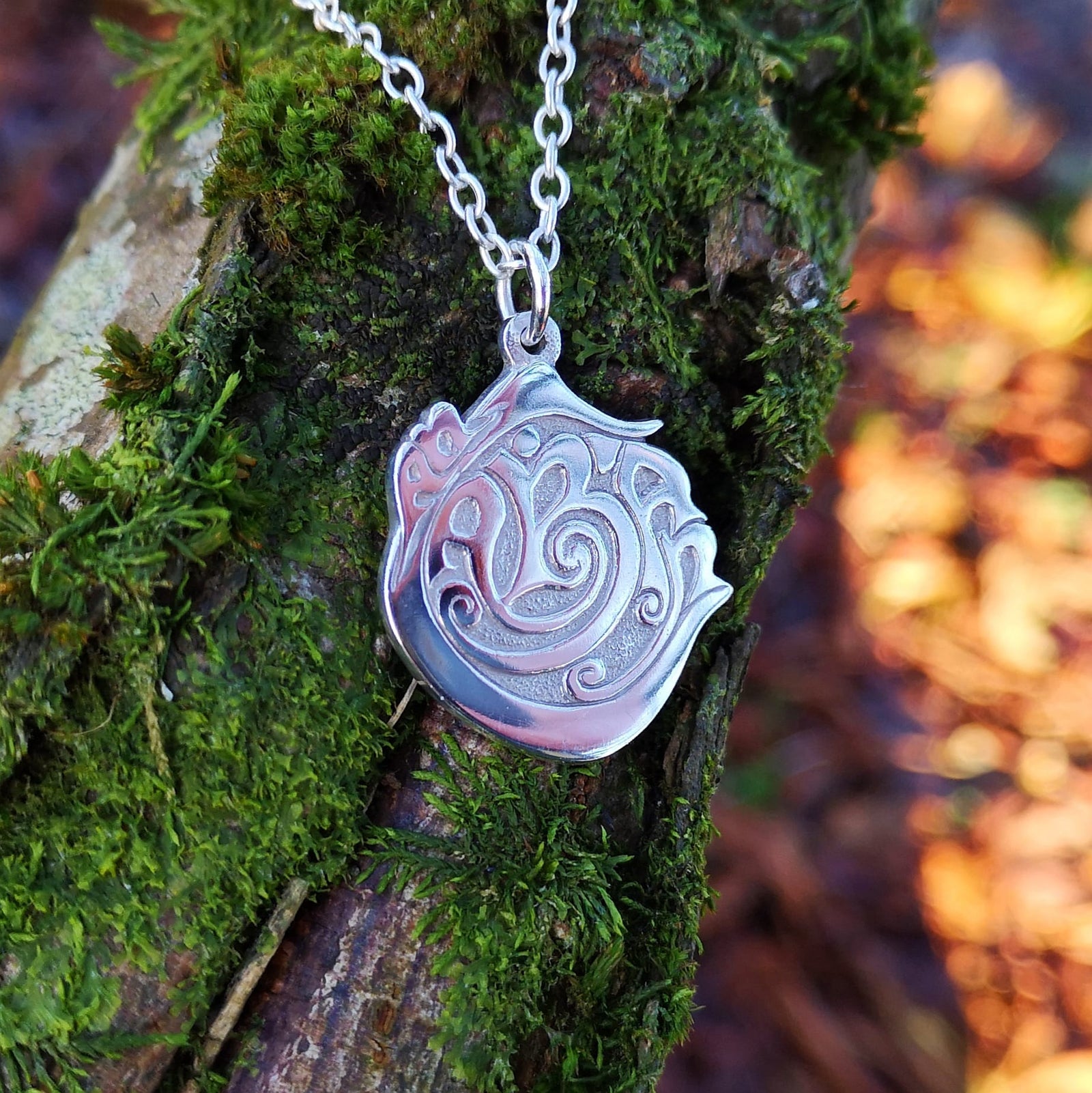 New Cavan inspired flat pendant with Celtic designs, handmade in Cavan, Ireland