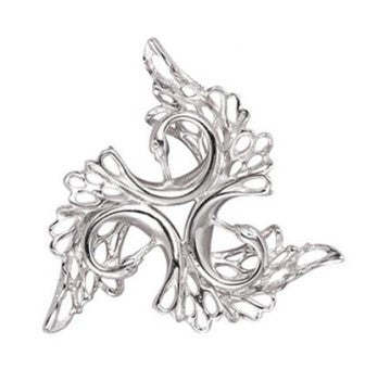 Gossamer swan wing brooch from the Children of Lir collection, handmade in Cavan, Ireland