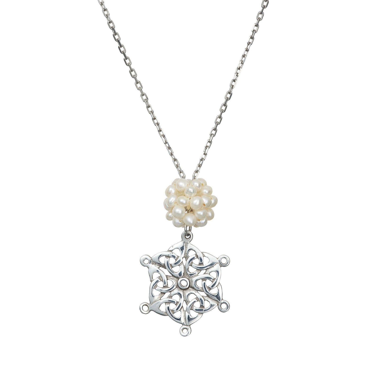 Celtic Snowflake pendant, a lovely Christmas gift idea, handmade by Irish jewellery designer Elena Brennan in Cavan, Ireland.