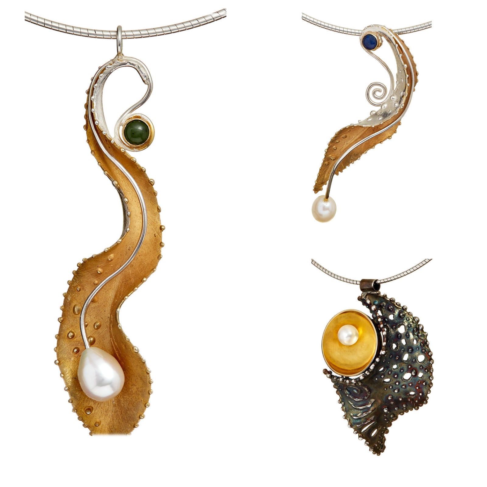 Pearl bespoke pendants designed by Elena Brennan in Cavan, Ireland.