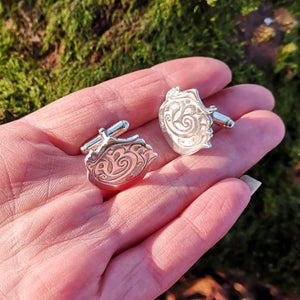 Silver cufflinks inspired by the landscape of the beautiful County Cavan.