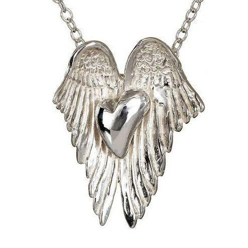 Sterling Silver Angel Heart Wings Pendant is the perfect gift for that someone special, also available with a gold heart! Part of Elena Brennan's My Angel jewellery collection.