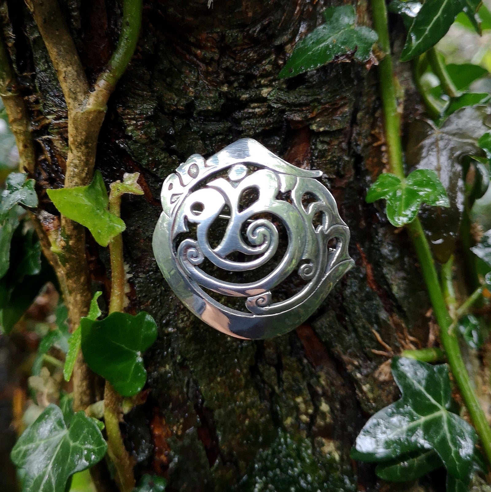 Cavan (An Cabhán) Brooch made of sterling silver, handmade in Ireland by Irish jewellery designer Elena Brennan