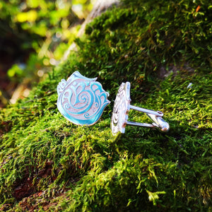 Silver cufflinks inspired by the landscape of the beautiful County Cavan.