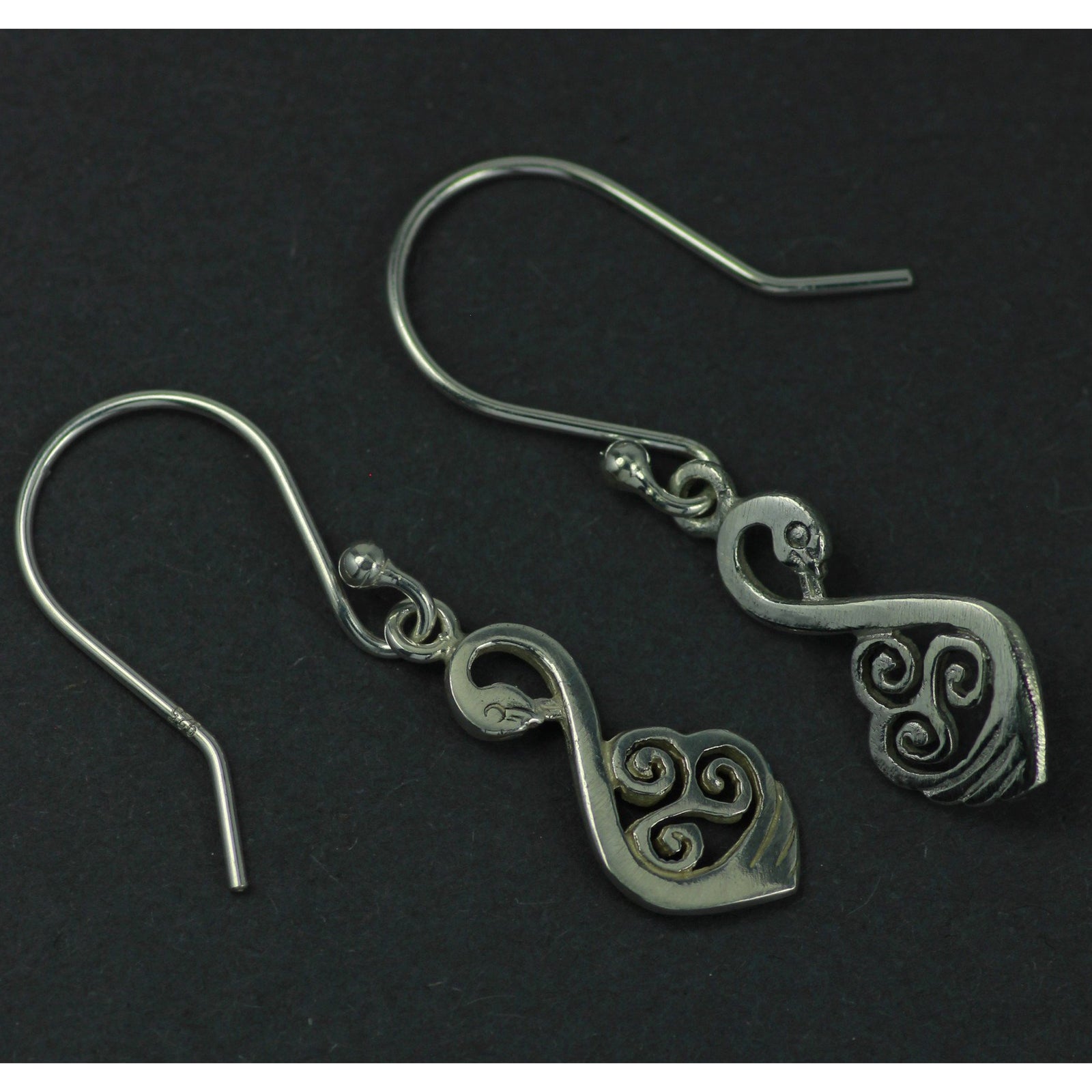 Chilldren of Lir Swan Drop Earrings, available as a jewellery set with matching pendant.