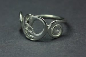 Disc Swan Ring, part of the Children of Lir Jewelry Collection, a perfect Celtic themed gift.