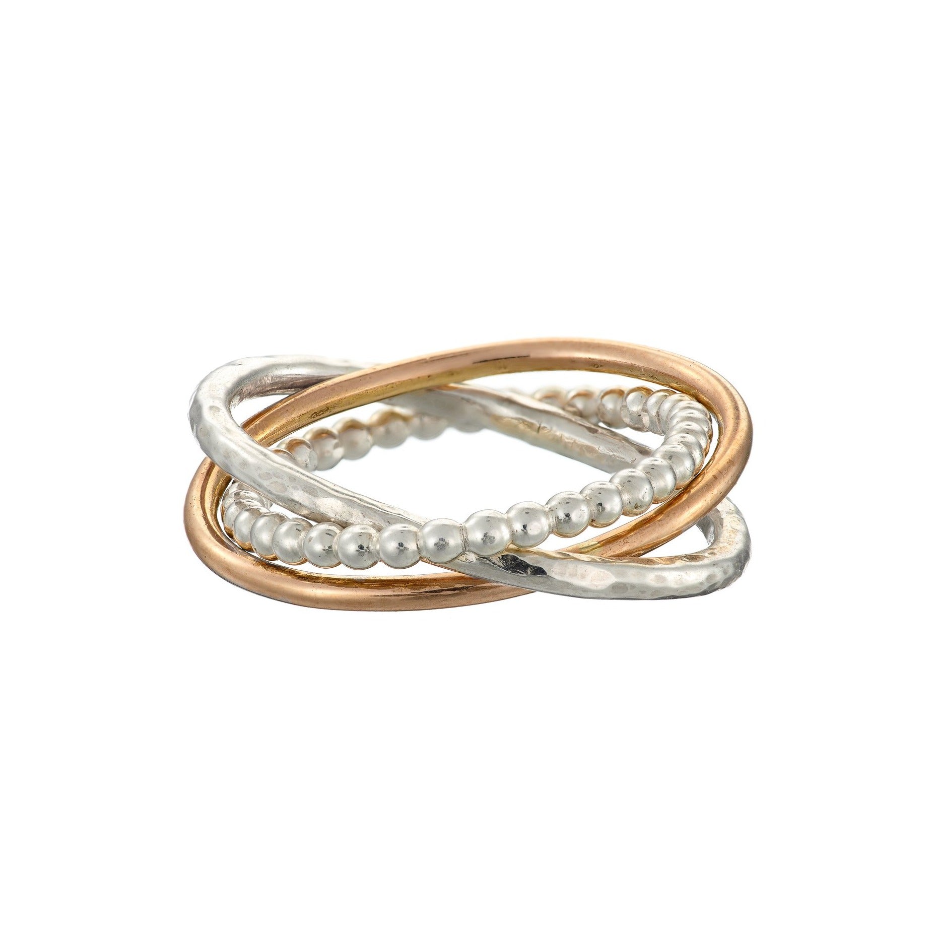 The Cúrsa an tSaoil Circles of Life tactile ring, handmade in Ireland.