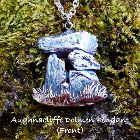 Bespoke dolmen pendant inspired by Aughnacliffe, handmade in Cavan by Irish jewellery designer Elena Brennan
