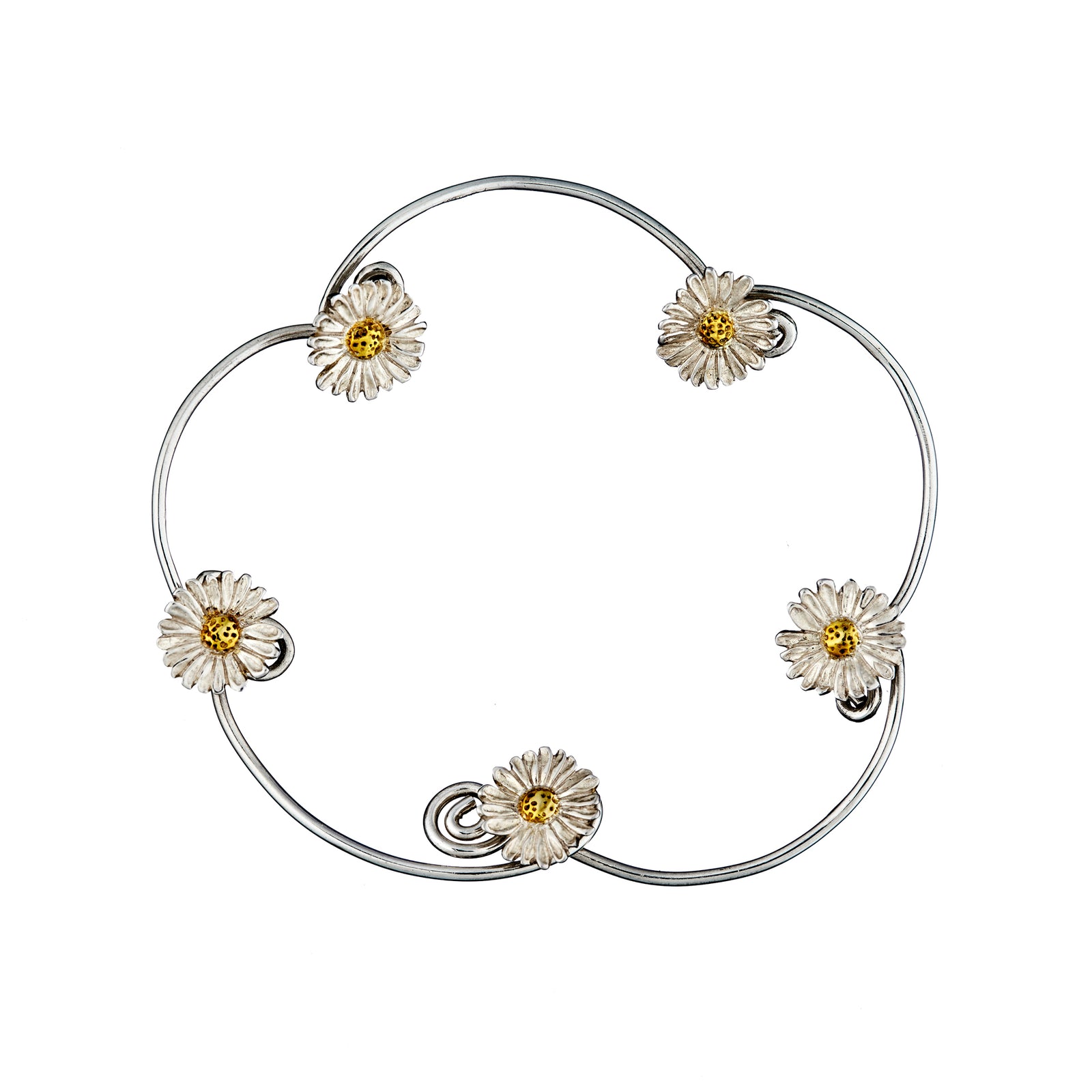 Sterling silver Daisy Chain Bracelet, handcrafted in Ireland by Elena Brennan Jewellery.