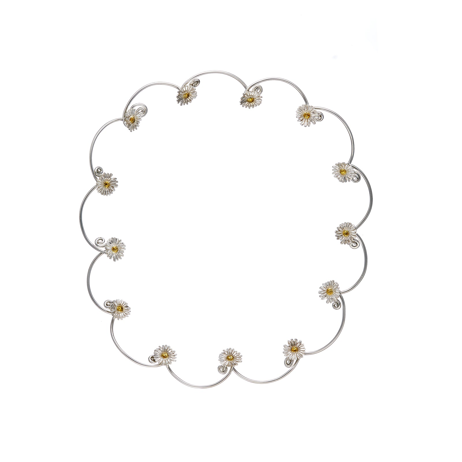 Sterling silver Daisy Chain necklace that can be taken apart and put back together again. Handmade in Ireland by Elena Brennan.