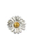 Single daisy stud earring made of gold and silver.