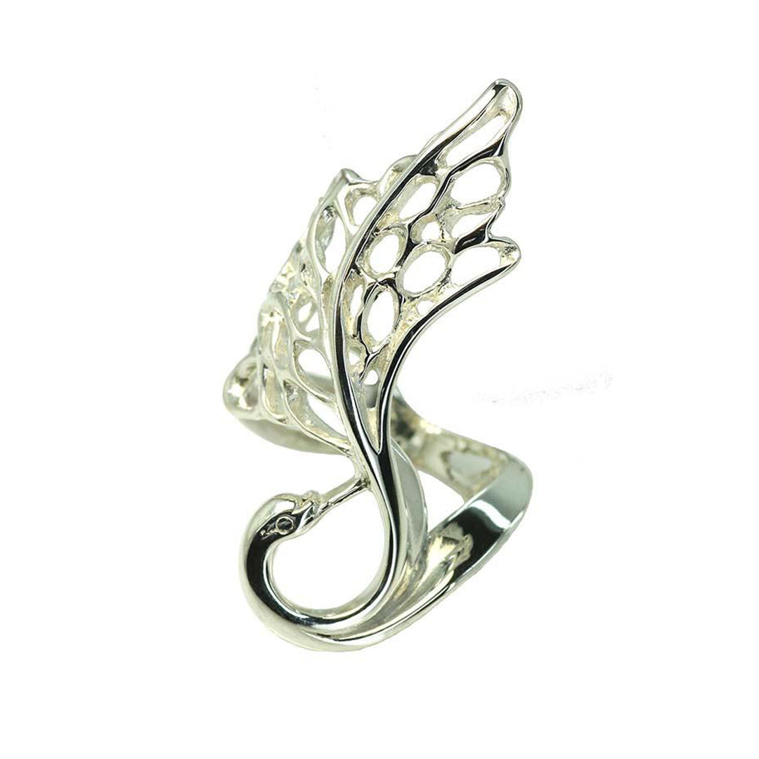 The elegant Swan Ring from the Children of Lir jewellery collection handmade in Cavan, Ireland.