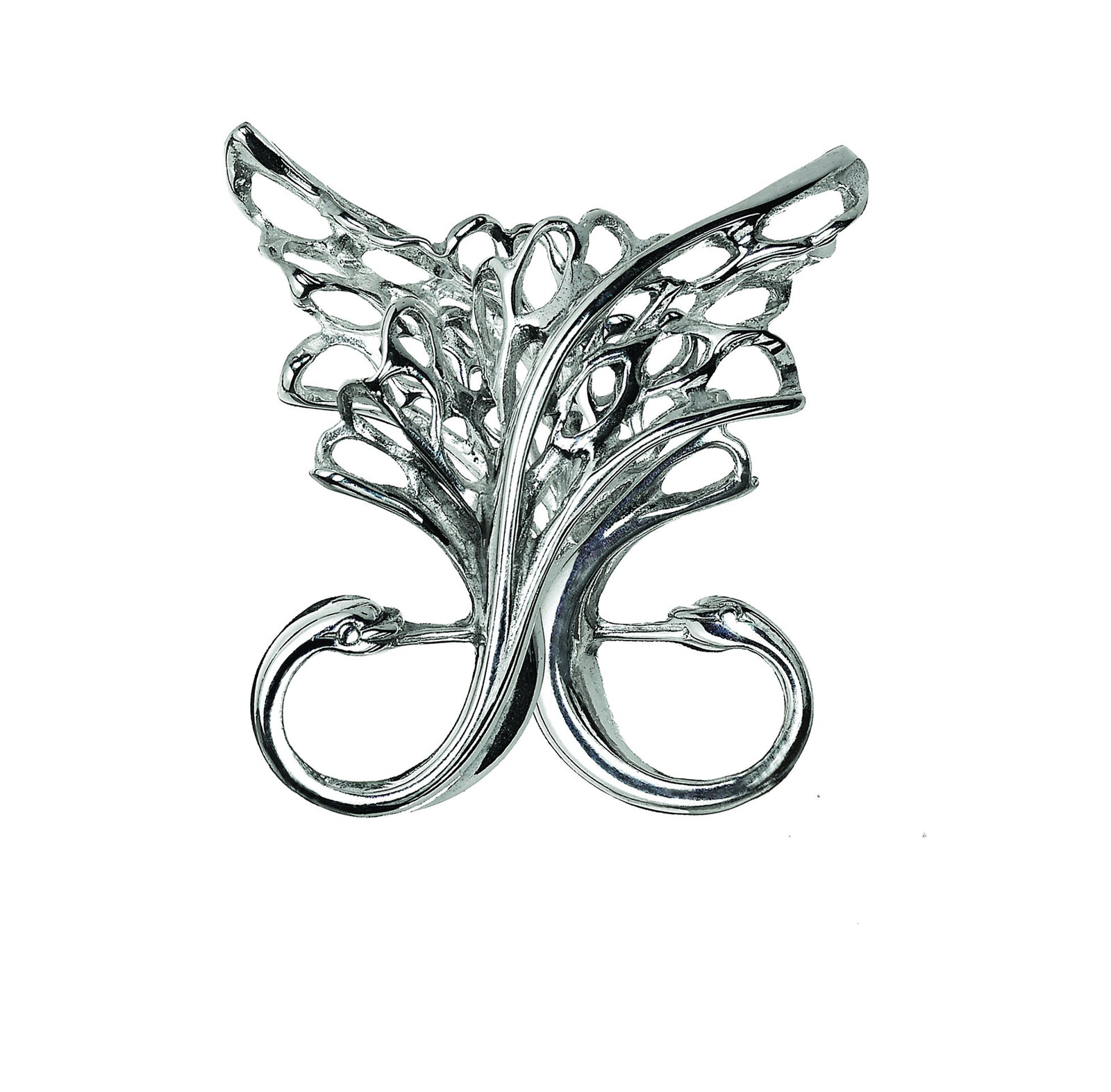 Twin Swan Brooch from the Children of Lir jewellery collection, handmade in Cavan, Ireland.