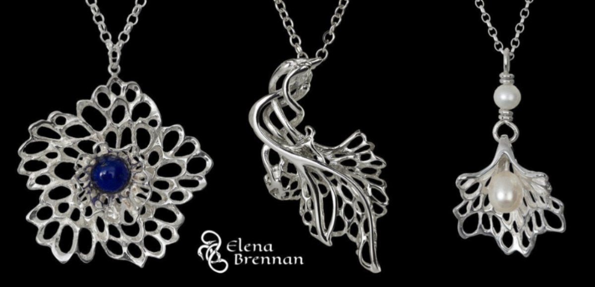 Sterling silver gossamer pendants, handmade in Ireland