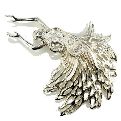Guardian Angel Brooch made from Sterling Silver, part of the My Angel collection, handmade by Irish jewellery designer Elena Brennan in Cavan