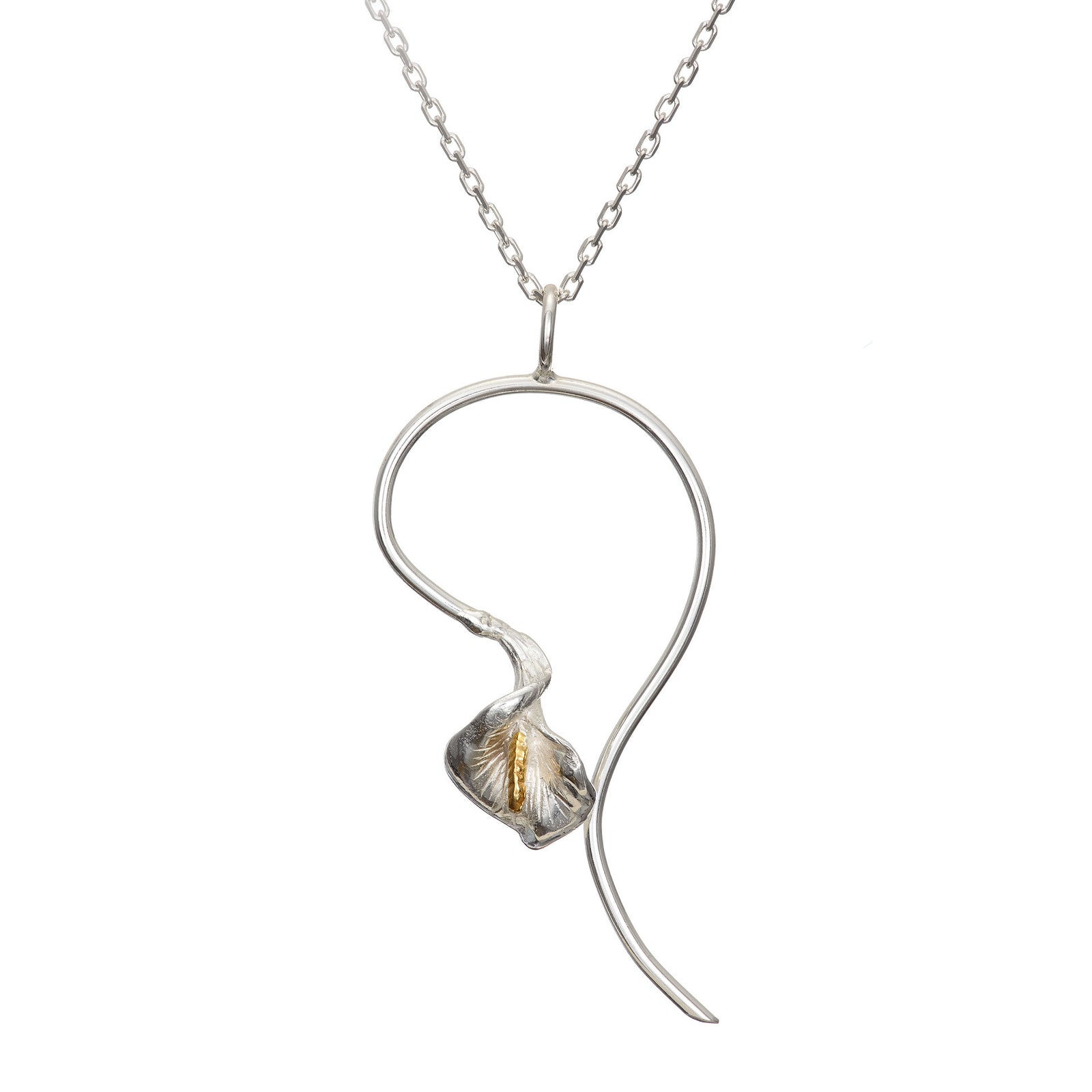 The gold Lily Peace Pendant is handcrafted by Irish jewellery designer Elena Brennan in Cavan, Ireland