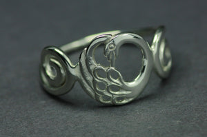 Disc Swan Ring, part of the Children of Lir Jewelry Collection, a perfect Celtic themed gift.