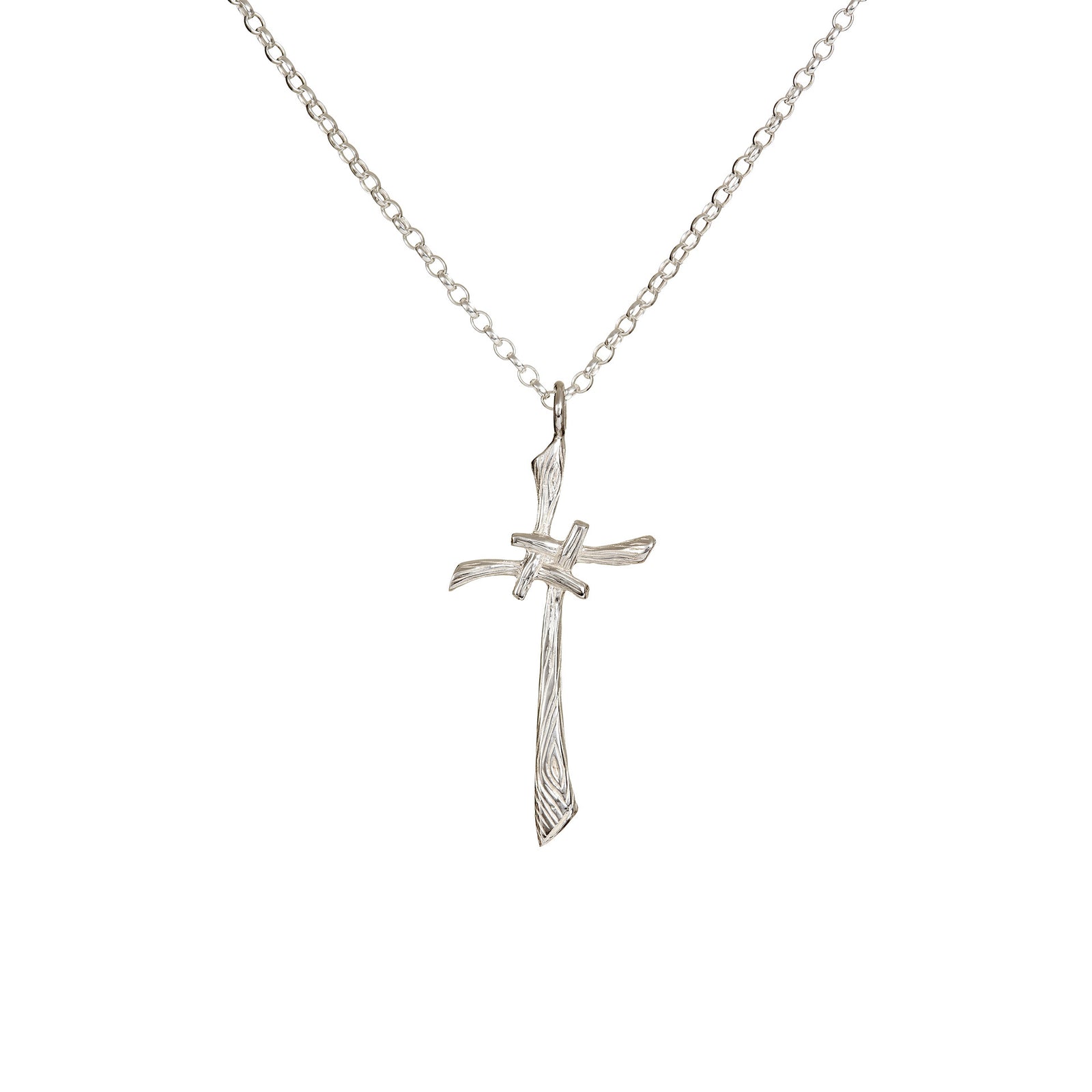 Long St. Bridget's Cross Pendant, handmade by Irish jewellery designer Elena Brennan in Cavan, Ireland.