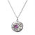 Sterling Silver Serene Seascapes Pendant with amethyst set in centre. Sea Jewelry handmade in Ireland by Elena Brennan.