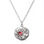 Sterling Silver Serene Seascapes Pendant with garnet set in centre. Sea Jewelry handmade in Ireland by Elena Brennan.