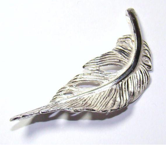 Sterling silver Angel Feather Brooch Irish designed and handmade by Elena Brennan Jewellery, Cavan, Ireland. Part of the My Angel jewellery collection.