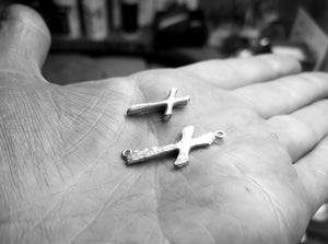 The silver cross pendants from the My Angel jewellery collection, handmade in Ireland.