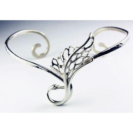 The Sliver Children of Lir Swan Spiral Bangle.
