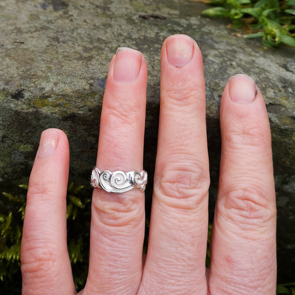 Celtic Spirals Wedding Ring | Hand-crafted - Elena Brennan Jewellery