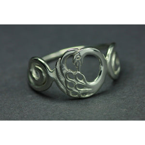 The Disc Swan Ring, part of the Children of Lir Jewelry Collection.