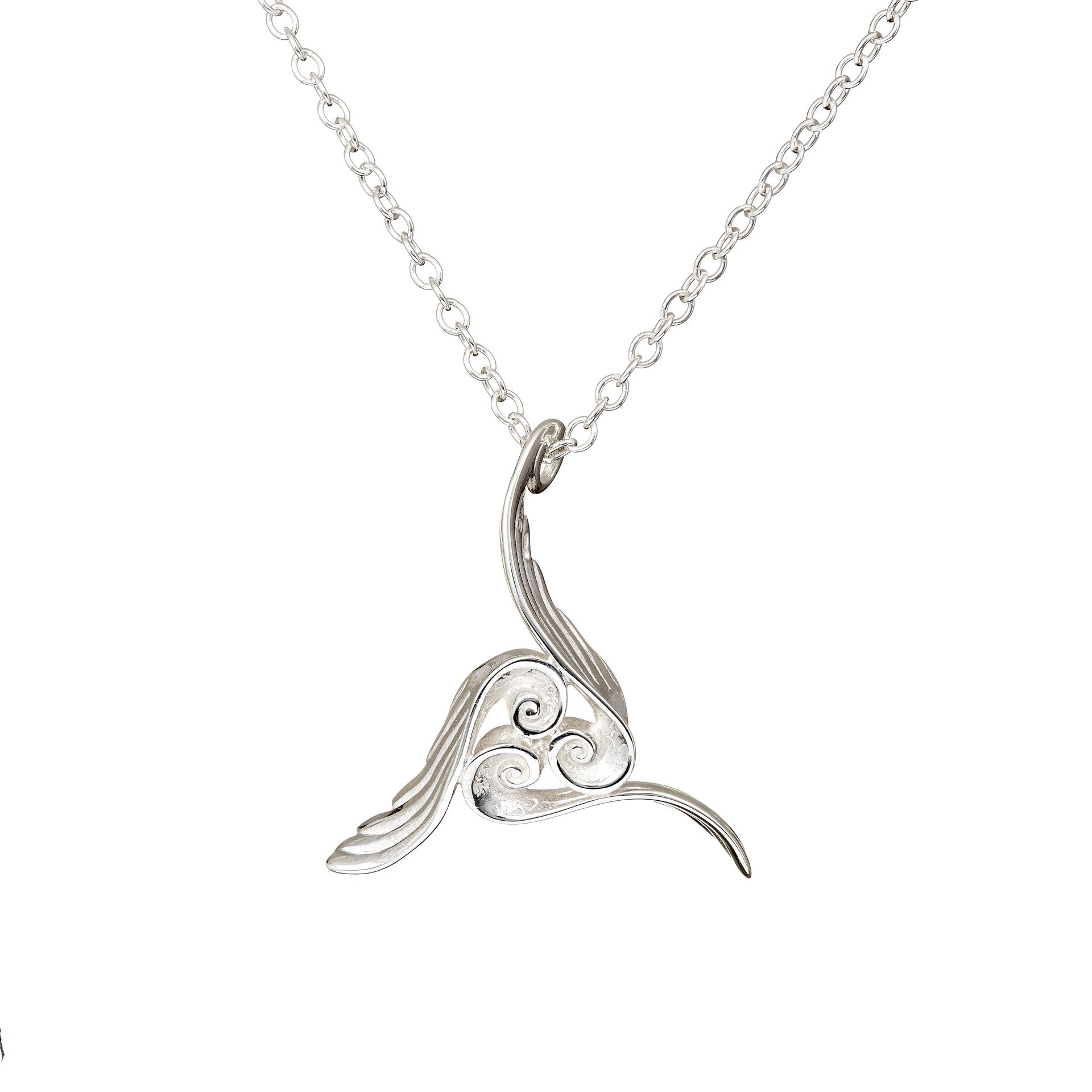 Beautiful Trinity Angel Wings, Irish Sterling Silver Angel Jewellery inspired by Celtic design, a special gift for a loved one! Part of Elena Brennan's My Angel jewellery collection.