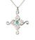 Swan Cross Pendant. Sterling Silver with turquoise gemstone detail. Inspired by the Children of Lir Irish legend.