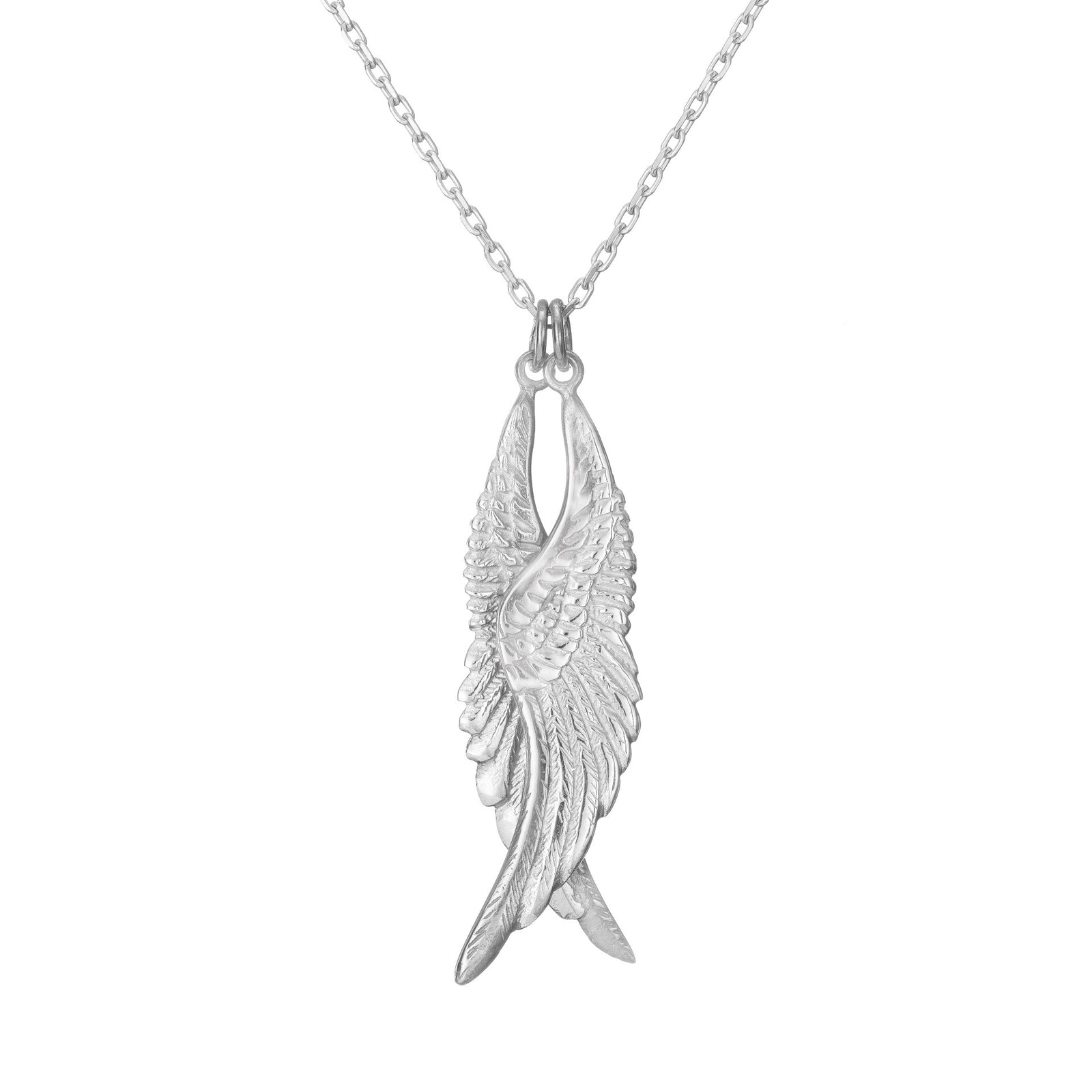 The Two Angel Wings Necklace handmade in Cavan, Ireland, and is part of the My Angel jewellery collection.