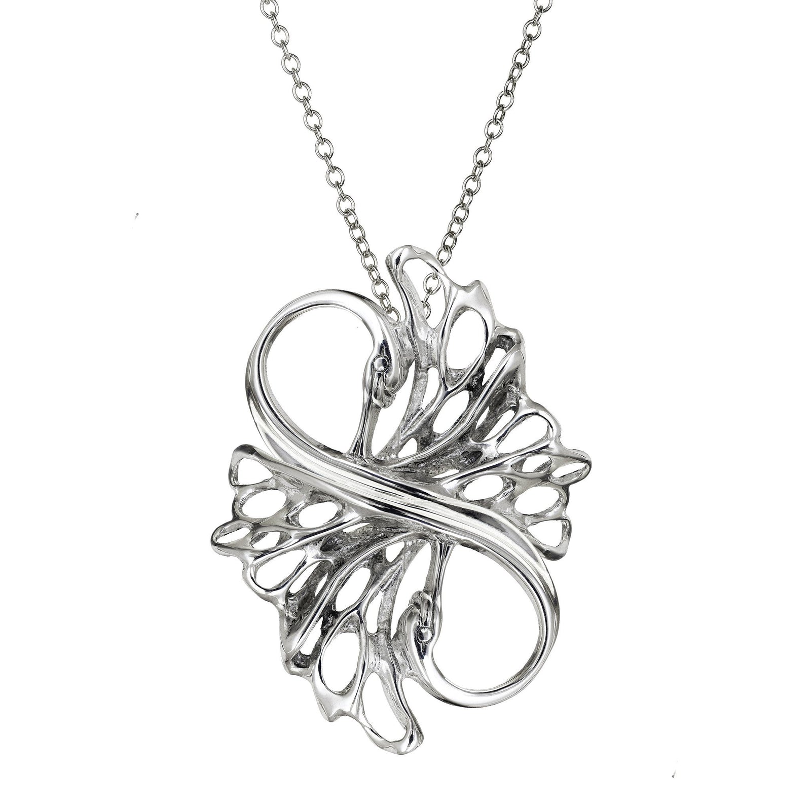 The elegant Two Swan Pendant is from the Children of Lir jewellery collection, handmade in Cavan.