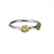 Beaten stacking ring handcrafted from sterling silver with 9ct Gold tiny flowers.