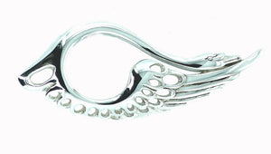 Sterling Silver Swan Brooch. Designed and handmade Irish Jewelry. Front view image.