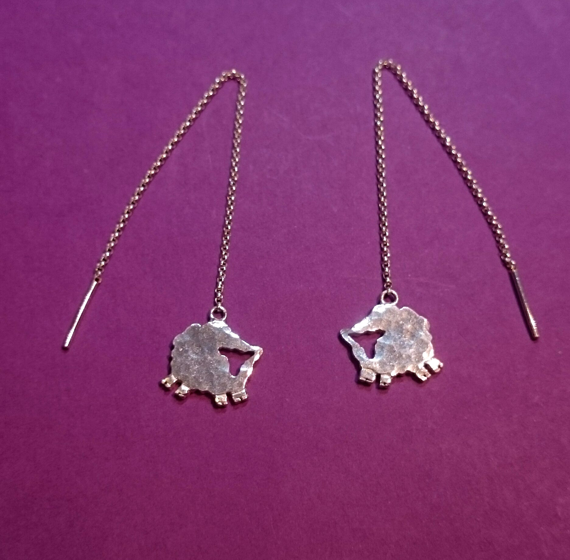 Jumping for Joy Sheep Pull Through Earrings, from Elena's Simply Sheep Jewellery Collection.